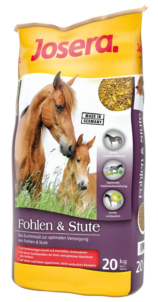 Josera Fohlen & Stute papildbarība grūsnām un laktējošām ķēvēm, kumeļiem 20kg